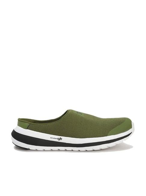 reebok women's wocomfort wonderer green mule shoes