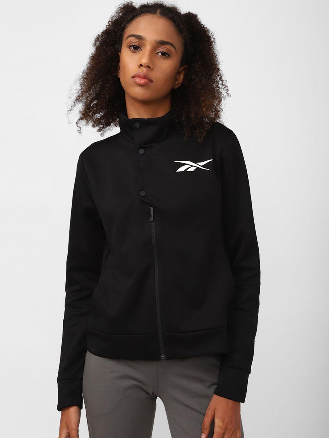reebok women logo printed sporty jacket