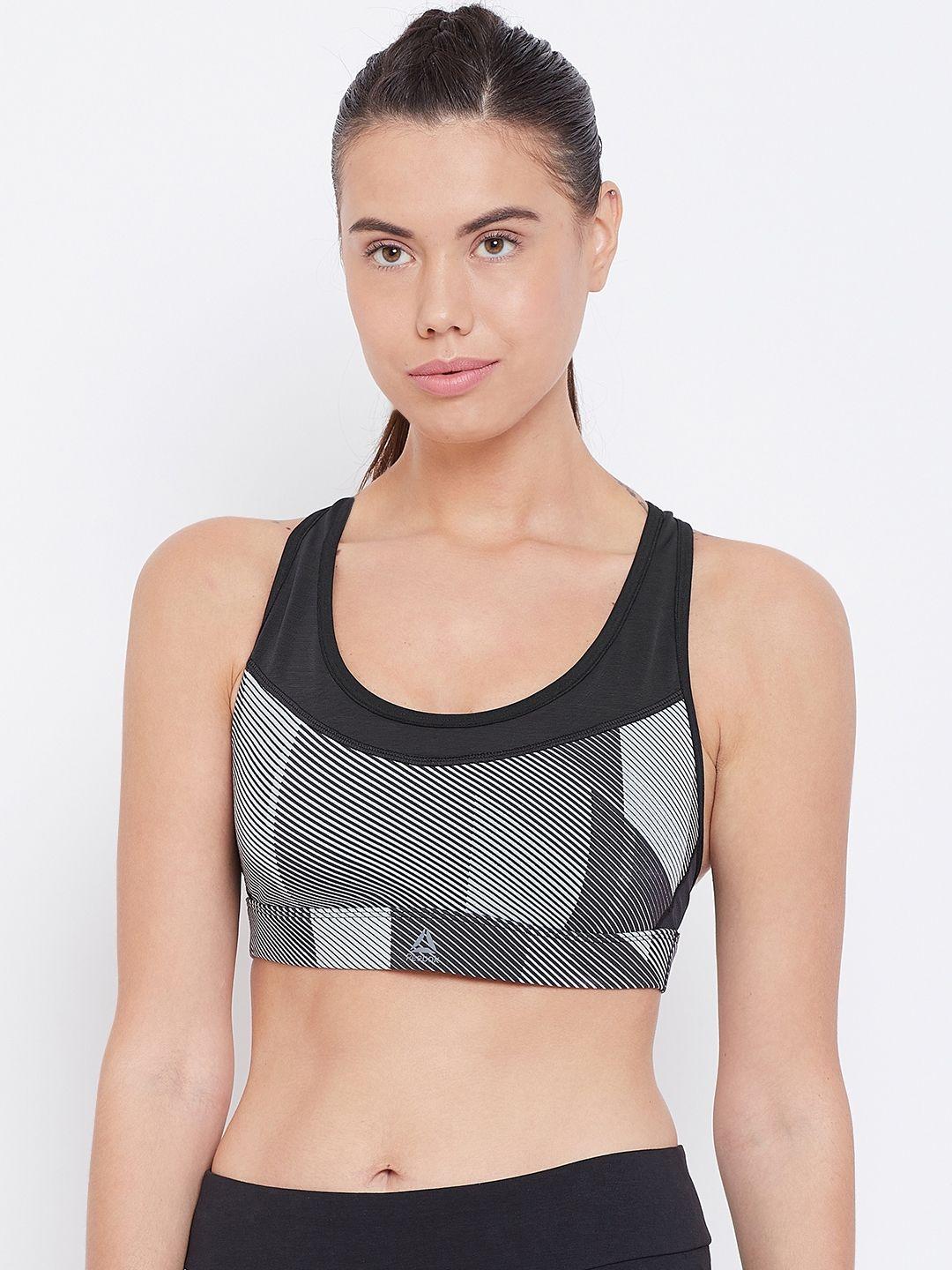 reebok women printed one series hero racer training bra