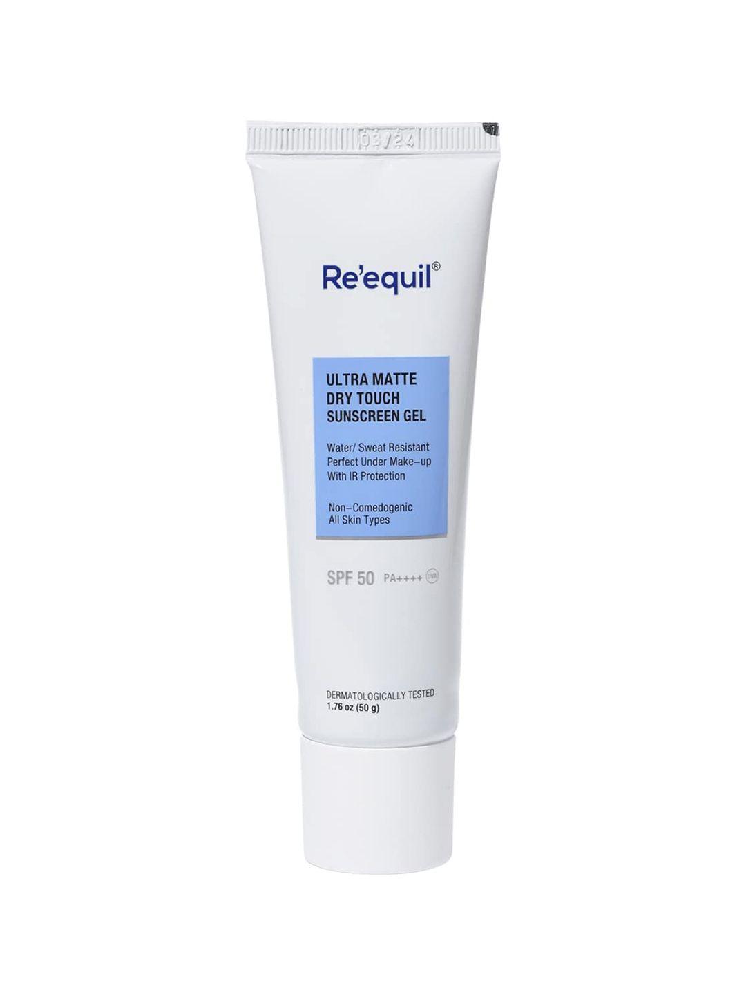 reequil ultra matte dry touch sunscreen gel spf 50 pa++++ 50g