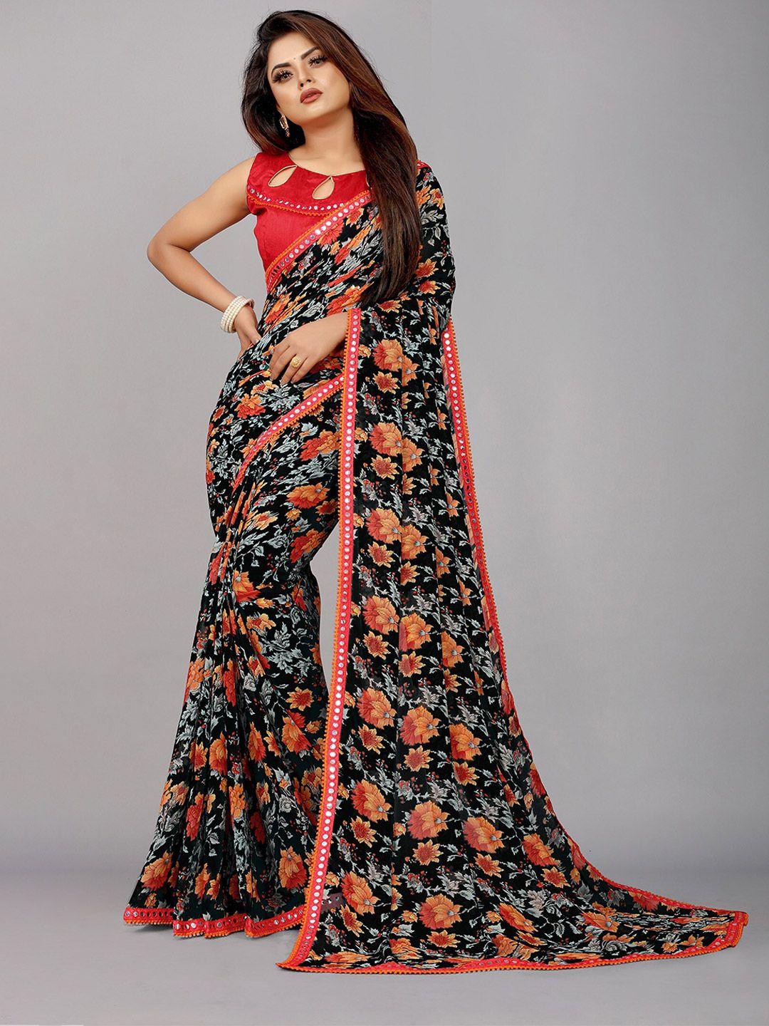 reeta fashion floral printed pure georgette saree