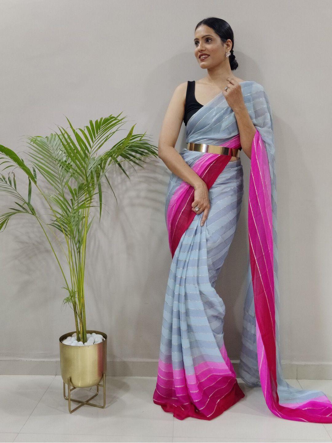 reeta fashion striped poly chiffon saree