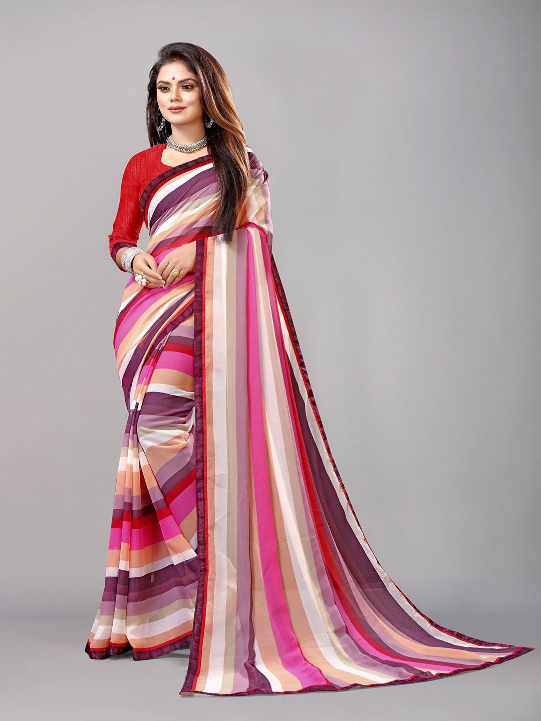 reeta fashion striped pure georgette saree