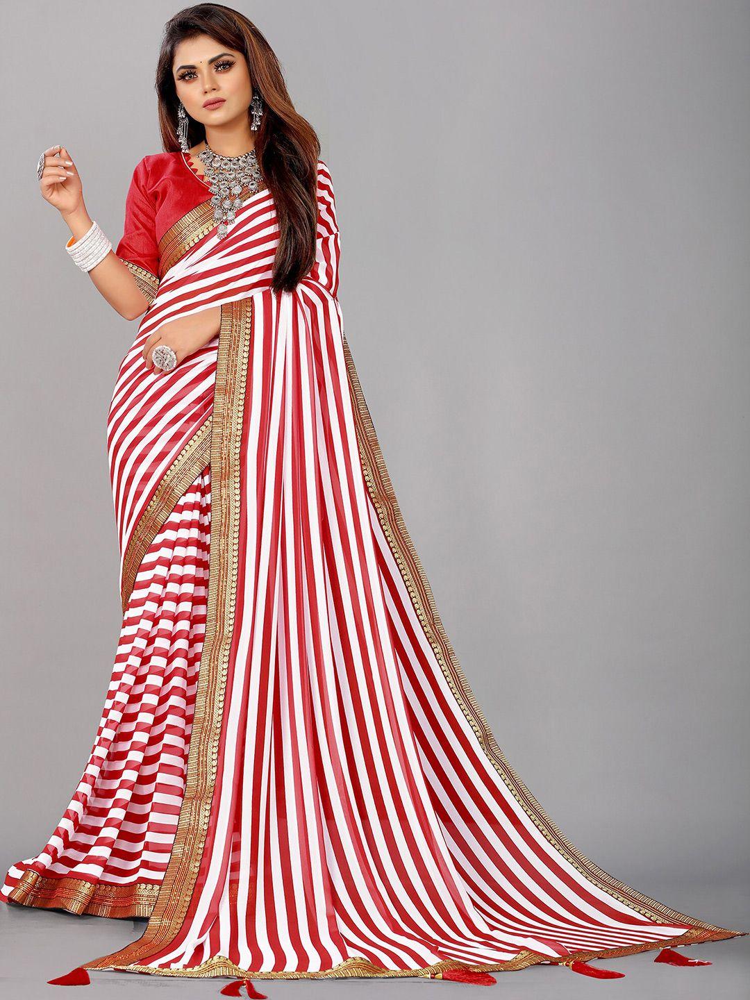 reeta fashion striped zari pure georgette saree