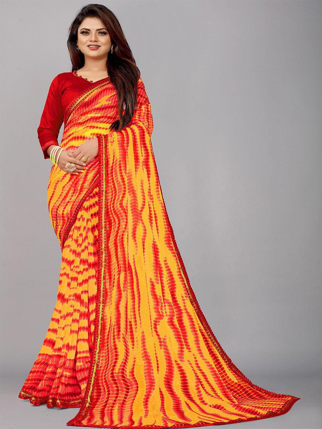 reeta fashion abstract printed sequinned pure georgette saree