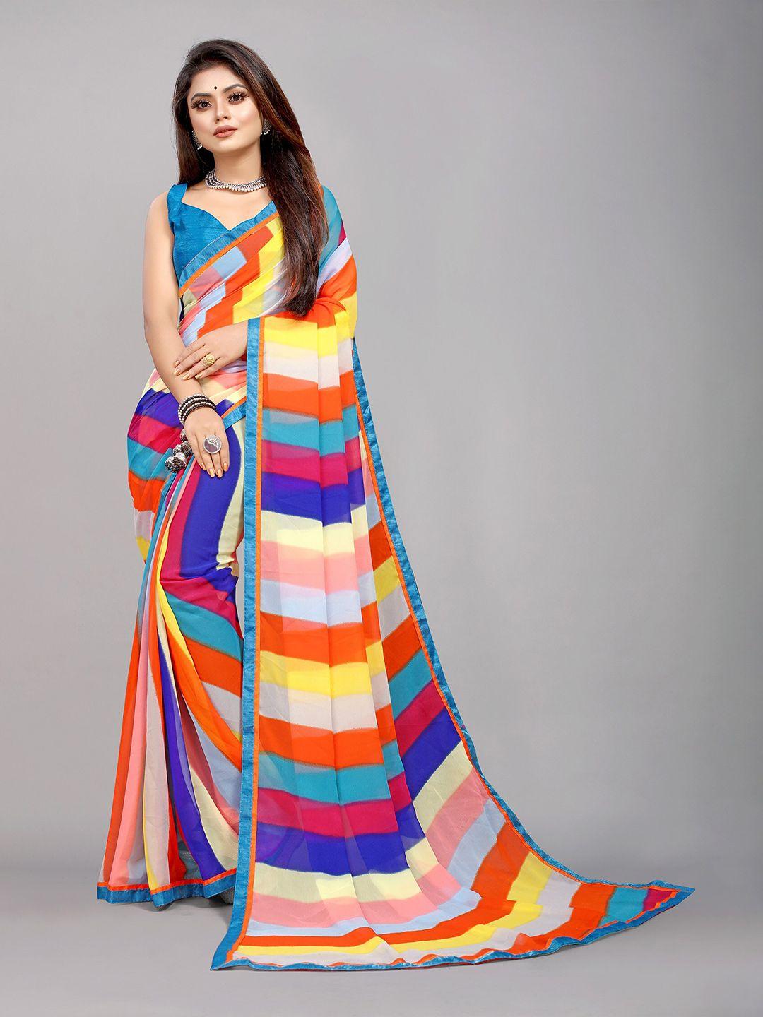 reeta fashion striped pure georgette saree