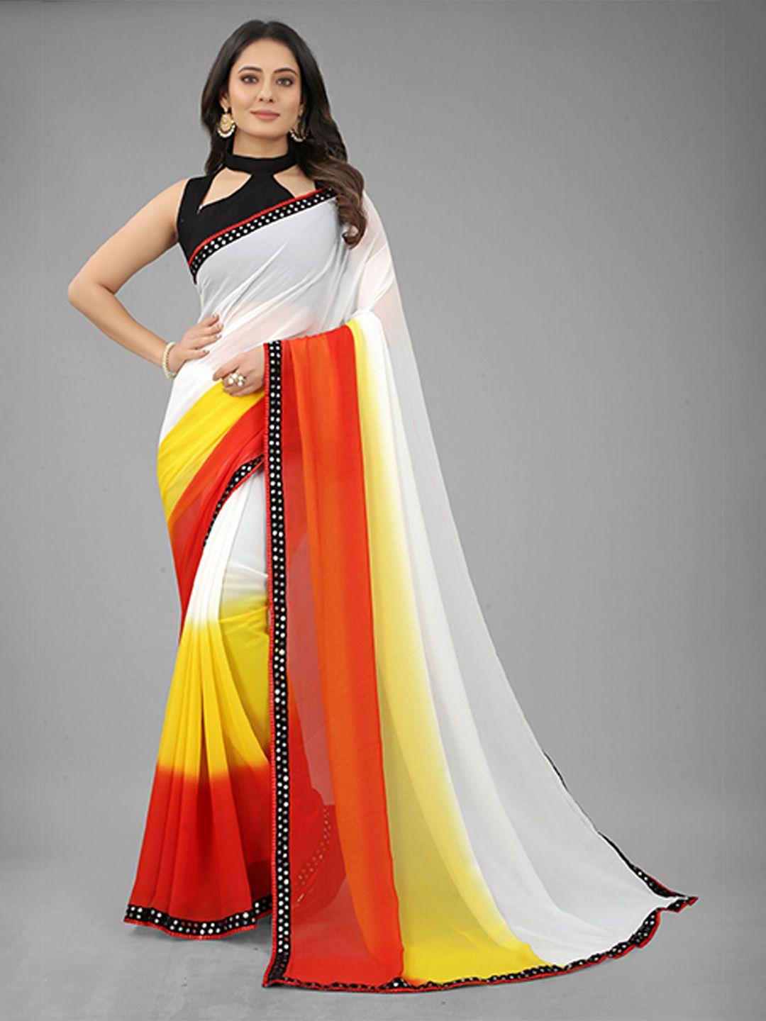 reeta fashion striped sequinned pure georgette saree