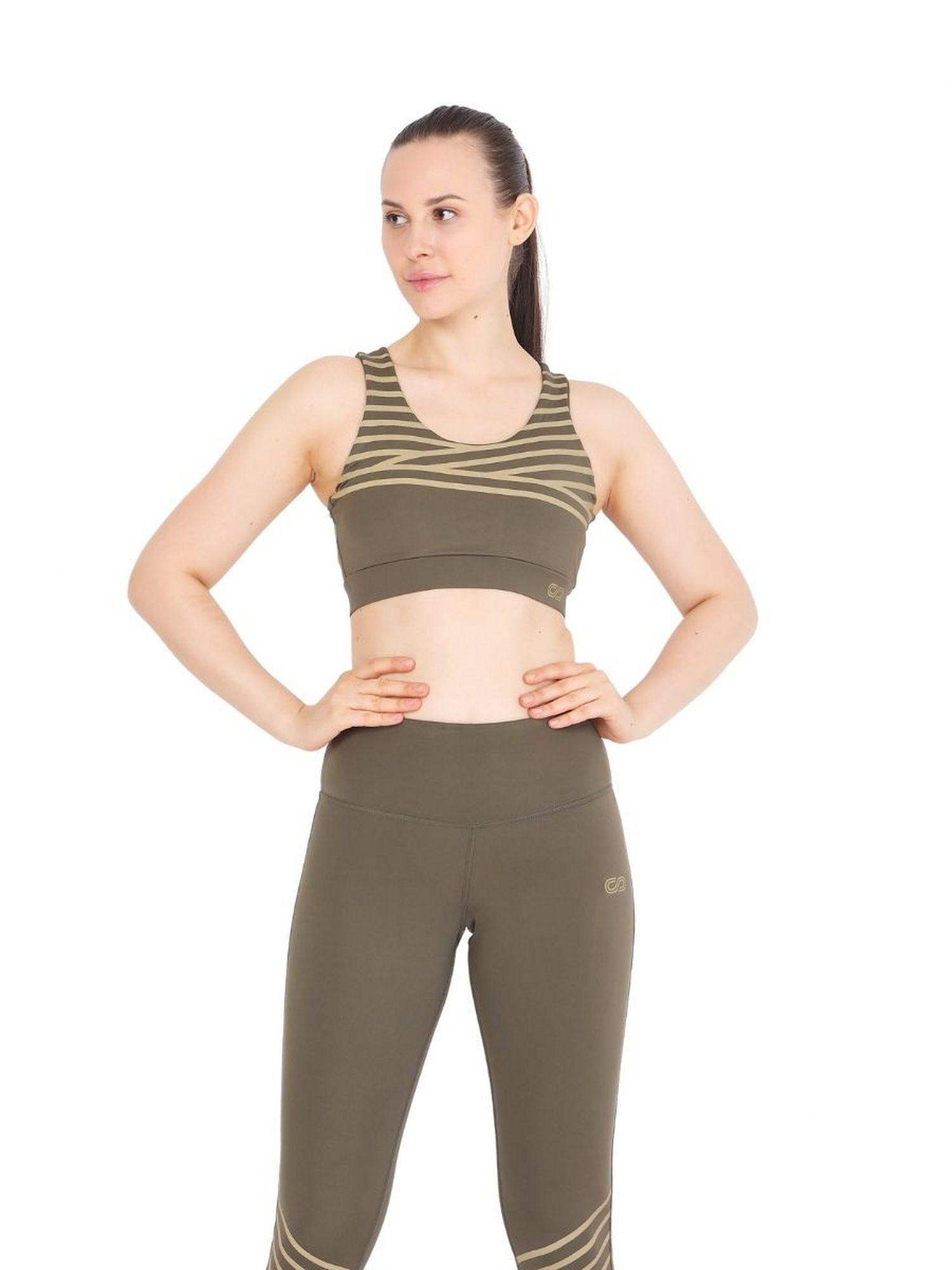 reflective luxe crop top - brown