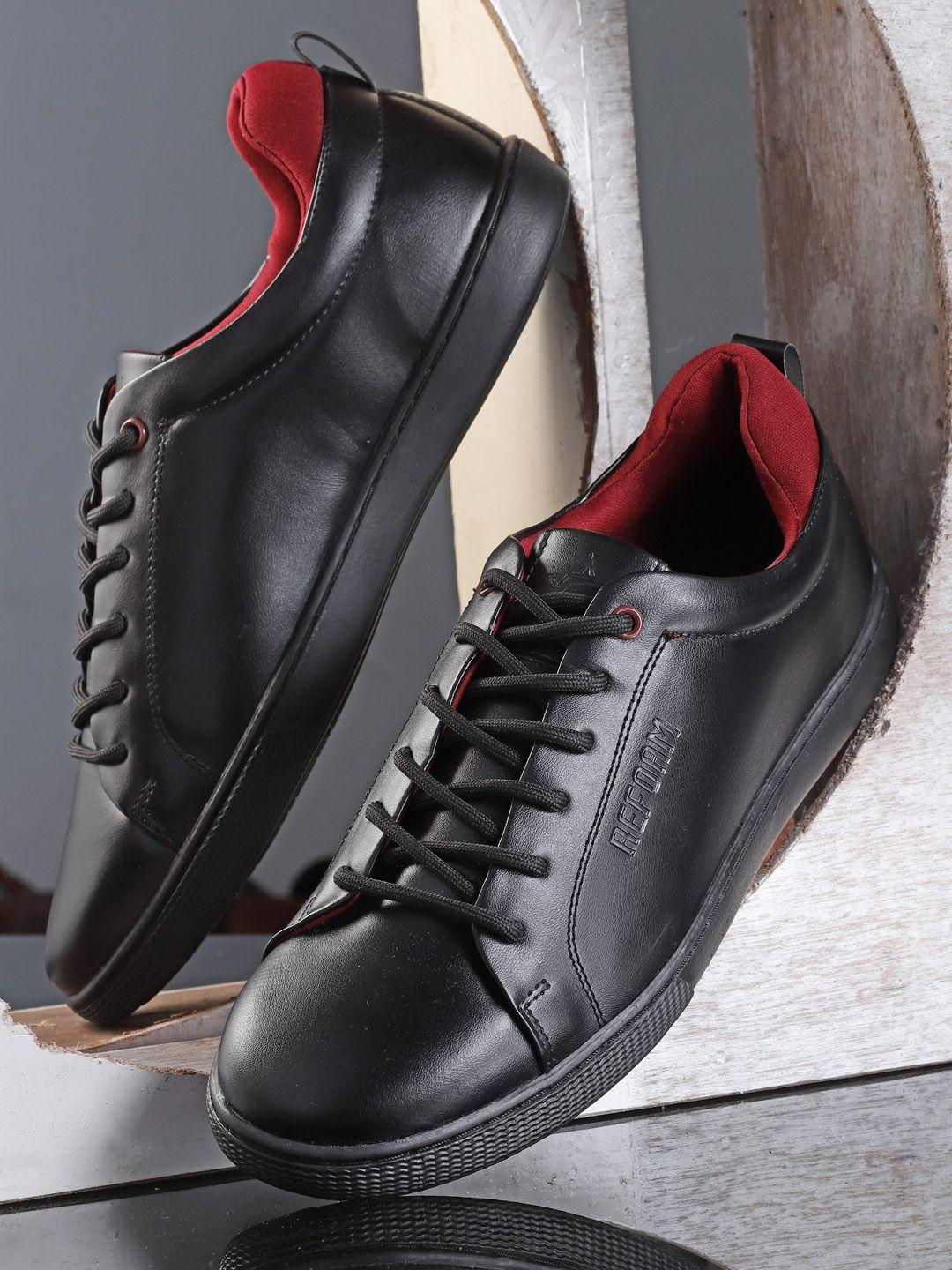 refoam men black casual sneakers