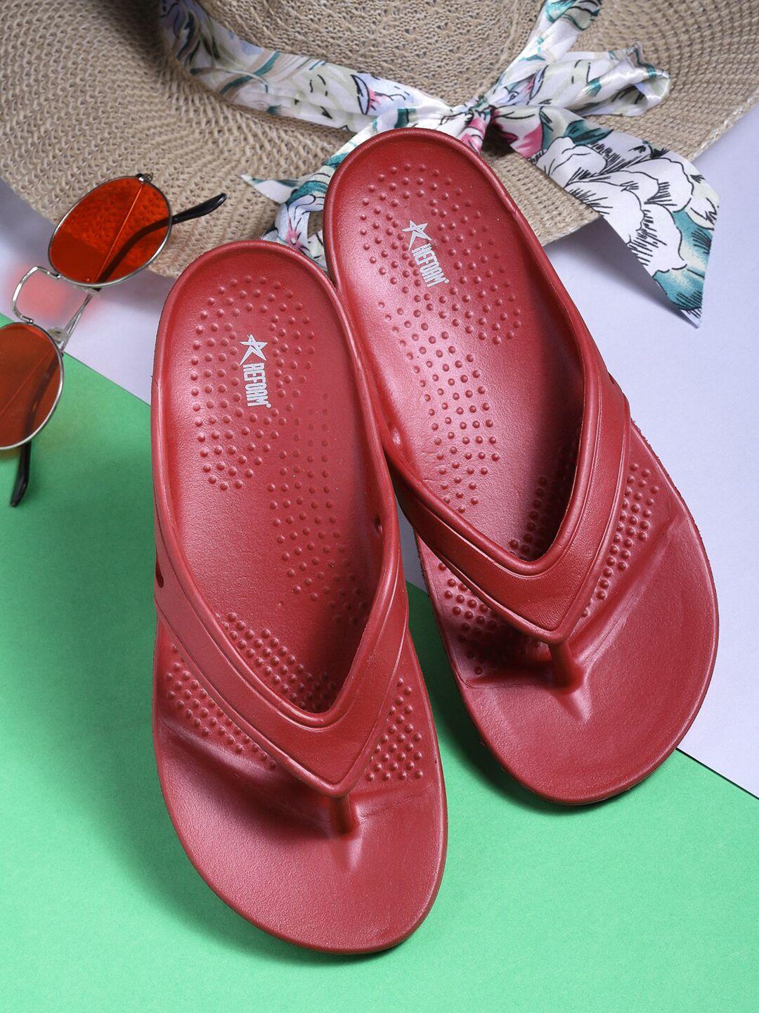 refoam women maroon rubber slip-on