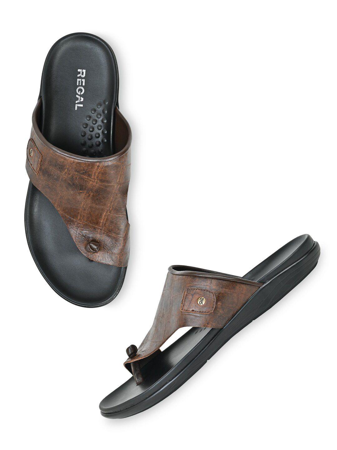 regal men textured leather comfort sandals