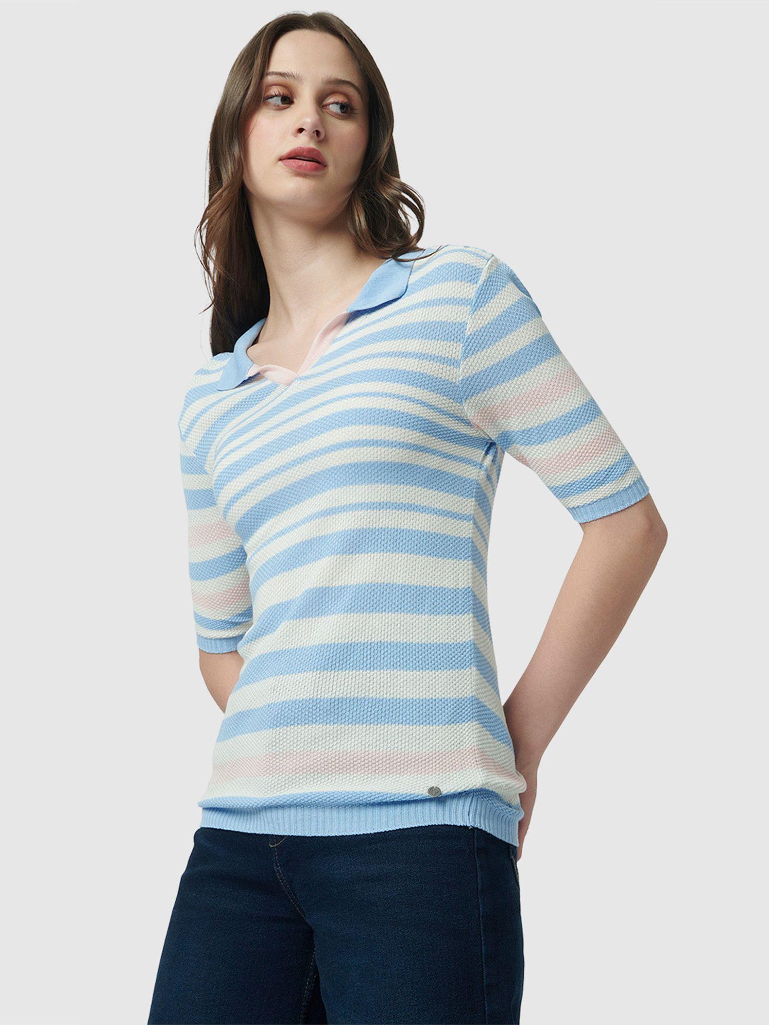 regina striper flat knit tee