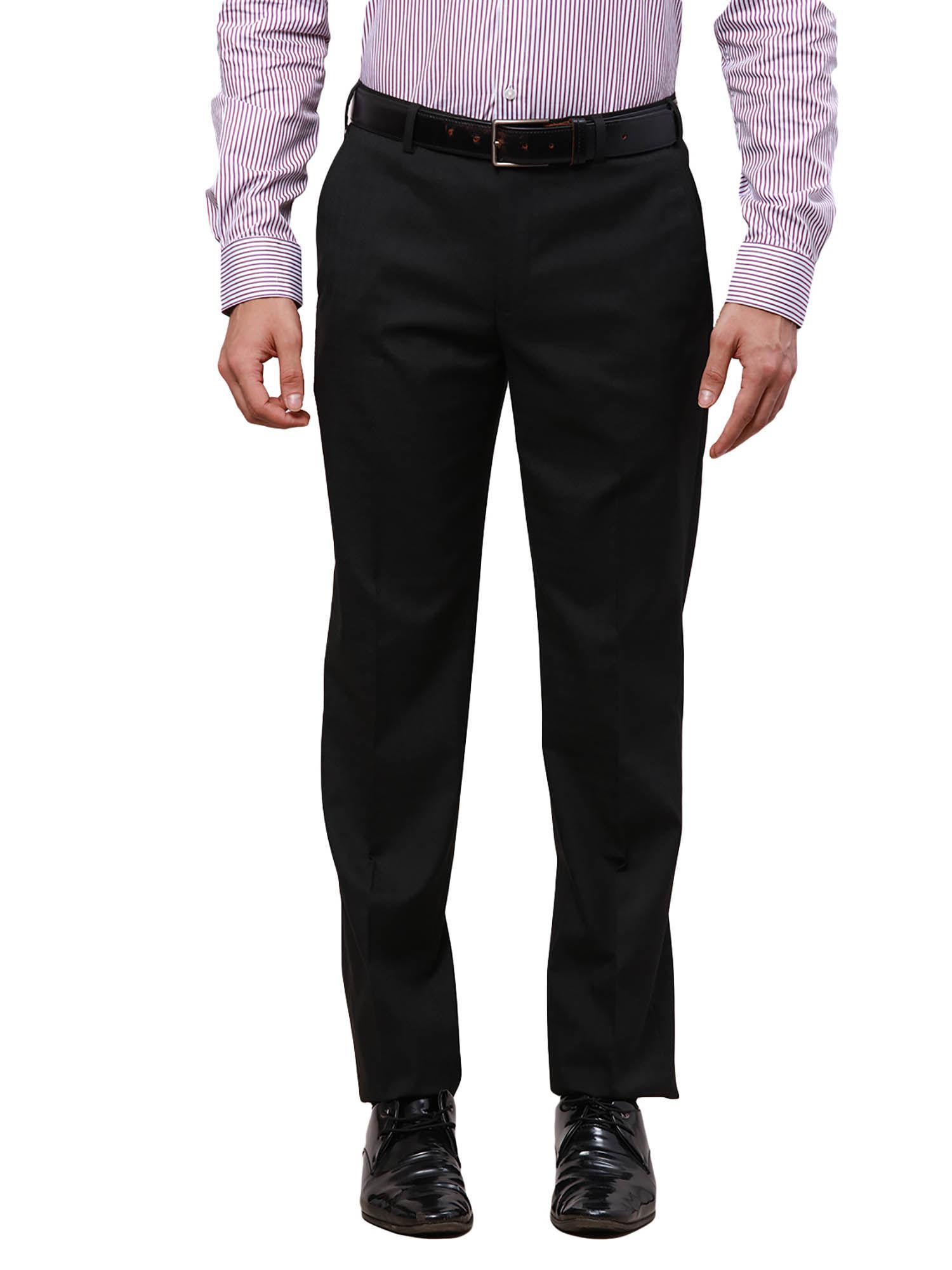 regular fit checkered black trouser