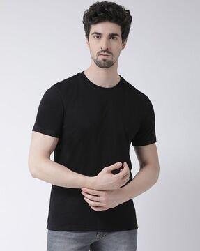 regular fit crew-neck t-shirt with ribbed hems