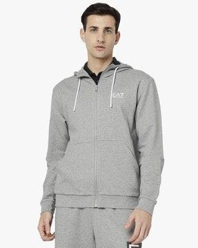 regular fit hooded sweatshirt with contrast logo