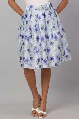 regular fit mid thigh polyester women's casual wear skirt - purple