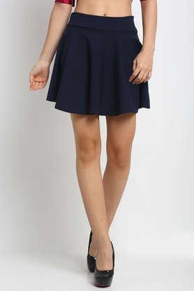 regular fit mini polyester women's casual wear skirt - navy