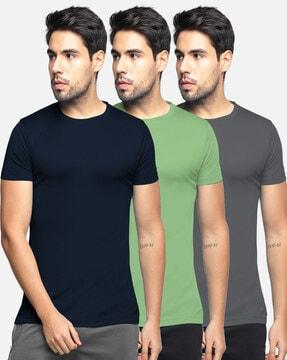 regular fit pack of 3 crew-neck t-shirts