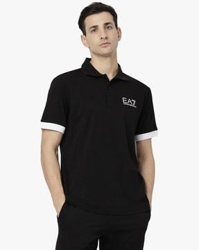 regular fit polo t-shirt with contrast logo
