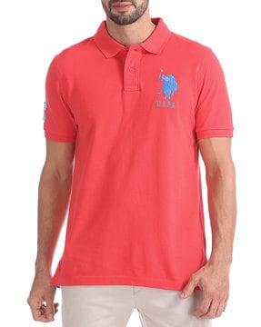 regular fit polo t-shirt with numeric applique