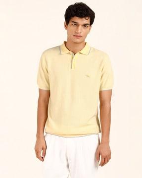 regular fit polo t-shirt with placement embroidery