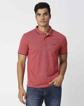 regular fit quantra polo t-shirt with contrast tipping