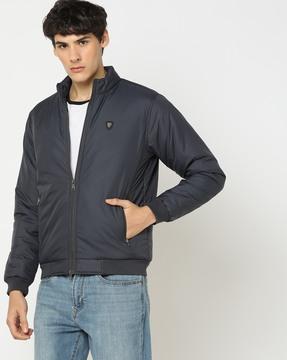 regular fit zip-front jacket