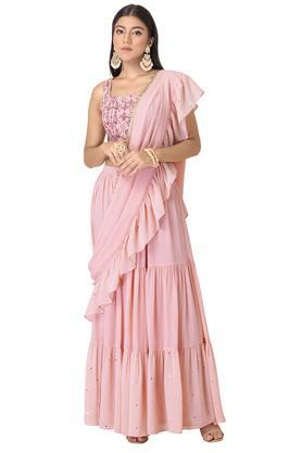 regular ankle length georgette women's skirt - pink