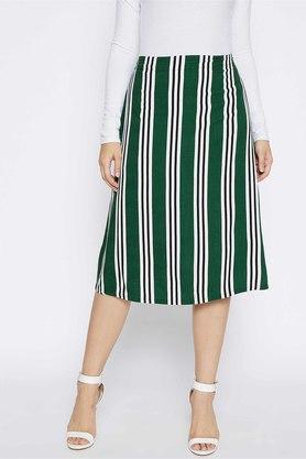 regular calf length lyocell womens casual wear skirt - green