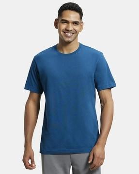 regular fit 2714 super combed cotton rich solid round-neck half sleeve t-shirt