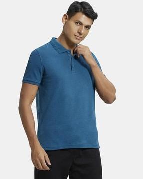 regular fit 3912 super combed cotton rich half sleeve polo t-shirt