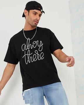 regular fit ahoy there slogan oversized t-shirt