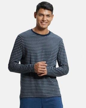 regular fit am01 super combed cotton rich round-neck full sleeve t-shirt