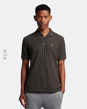 regular fit argyle checked polo t-shirt