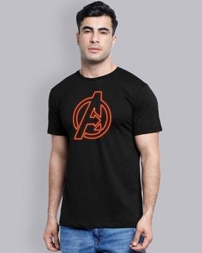 regular fit avengers print crew-neck t-shirt