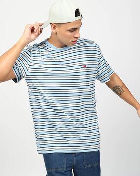 regular fit badge stripes t-shirt