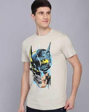 regular fit batman print crew-neck t-shirt