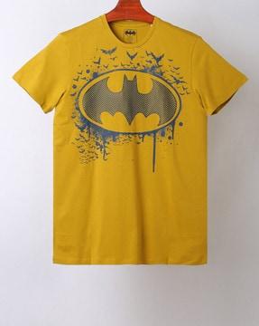 regular fit batman print crew-neck t-shirt