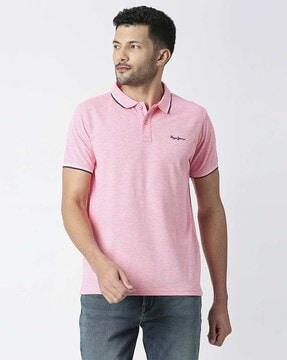 regular fit booster polo t-shirt with contrast tipping