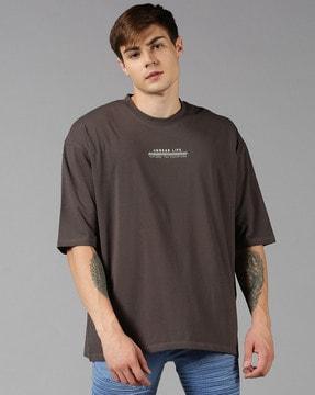 regular fit brand print crew-neck t-shirt