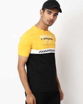 regular fit brand print crew-neck t-shirt