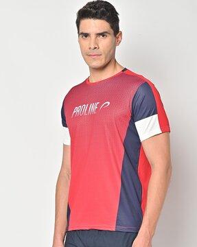 regular fit brand print crew-neck t-shirt