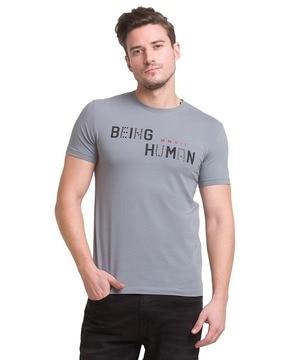 regular fit brand print crew-neck t-shirt