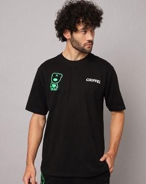 regular fit brand print crew-neck t-shirt