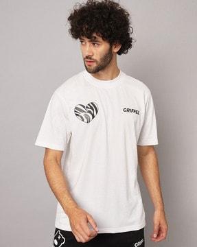 regular fit brand print crew-neck t-shirt