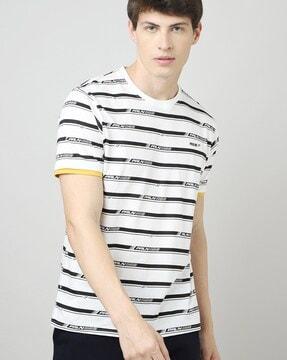 regular fit brand print crew-neck t-shirt