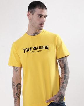 regular fit brand print crew-neck t-shirt