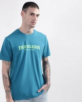 regular fit brand print crew-neck t-shirt