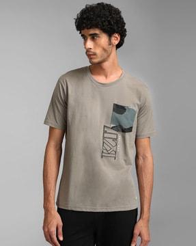 regular fit brand print crew-neck t-shirt