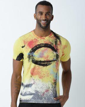 regular fit buddha print crew-neck t-shirt